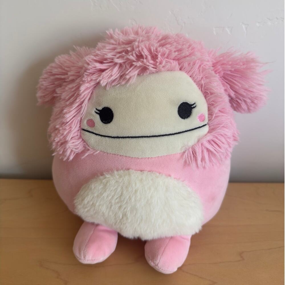 8" Squishmallows Brina the Pink Bigfoot Plush Fuzzy Belly Kellytoy Collectible